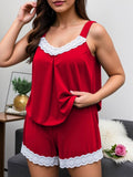 Lace Trim Pajamas Set 2Pcs