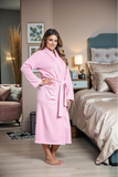 Womens Plush Fleece Robe Long Fluffy Spa Bathrobe Soft Sleepwear