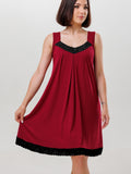 Nightgown features lace detailing along the neckline and hem