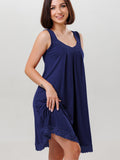 Nightgown features lace detailing along the neckline and hem