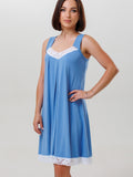 Nightgown features lace detailing along the neckline and hem