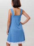 Nightgown features lace detailing along the neckline and hem