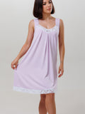 Nightgown features lace detailing along the neckline and hem