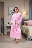 Womens Plush Fleece Robe Long Fluffy Spa Bathrobe Soft Sleepwear