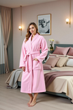 Womens Plush Fleece Robe Long Fluffy Spa Bathrobe Soft Sleepwear