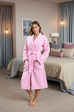 Womens Plush Fleece Robe Long Fluffy Spa Bathrobe Soft Sleepwear