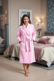 Womens Plush Fleece Robe Long Fluffy Spa Bathrobe Soft Sleepwear