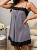 Nightgown with lace trim and thin adjustable straps