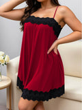 Nightgown with lace trim and thin adjustable straps